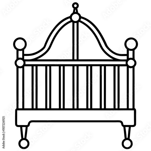 illustration of a crib