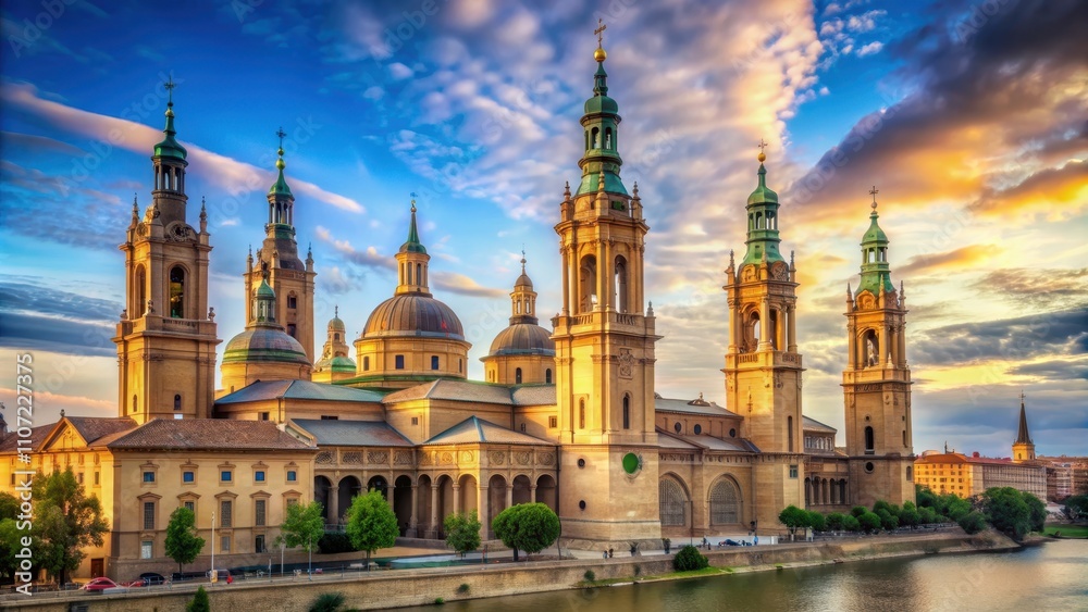 Cathedral-Basilica of Our Lady of the Pillar in Aragon, Spain , cathedral, basilica, architecture, religious, landmark