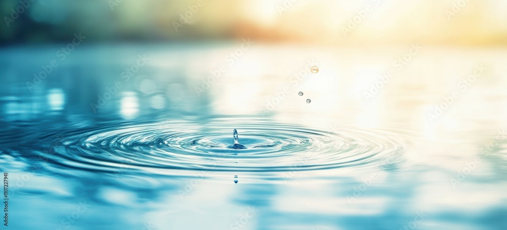 Abstract Water Ripples Background Abstract Water ripples on the surface, light background, blurred focus ...