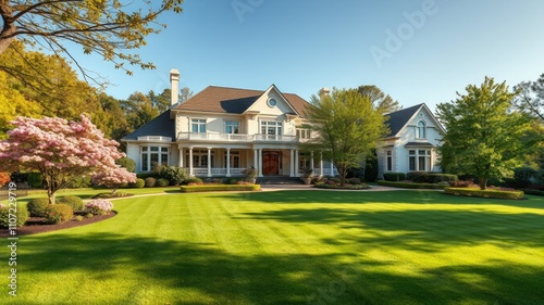 Classic Suburban Home with Lush Lawn - Ideal Dream House Lifestyle in High Resolution