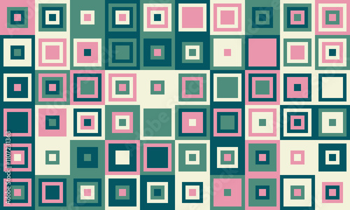 Textured cube pattern with colourful tiles and elegant symmetry. Ideal for graphic design projects, backgrounds, and trendy decorative material.
