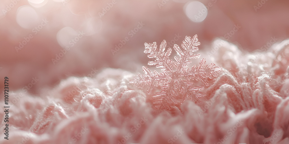 Close-Up of Intricate Snowflake on Fabric Surface Close-Up of Intricate Snowflake on Fabric Surface