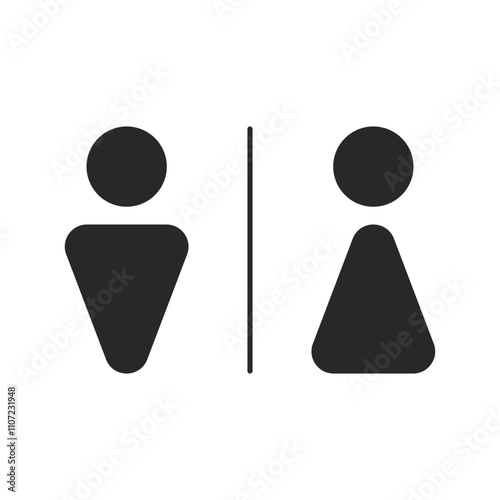 WC Male Female Bathroom Door Sign Icons Vector Illustration