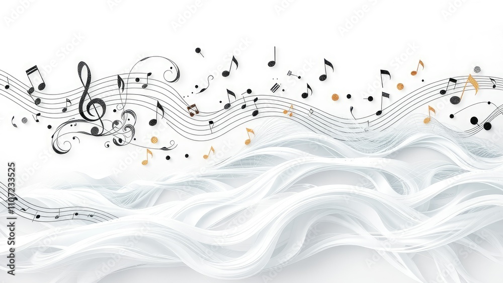 Abstract Background with Musical Notes and Waves for Product Photography Abstract Background with Musical Notes and Waves for Product Photography