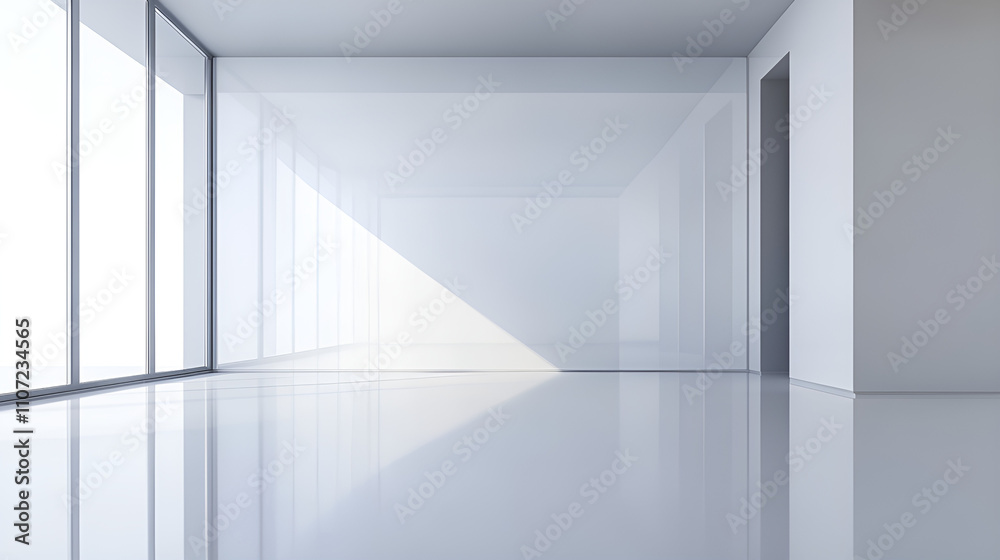 Fototapeta premium White Minimalist Modern Interior Design Space E-commerce Event Background 