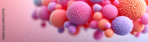 Viral particles under microscope laboratory scientific visualization abstract environment close-up impact of virus on health