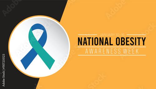 National Obesity Awareness Week observed each year during January. Healthcare Medical Awareness concept. Vector template for banner, greeting card, poster with background.