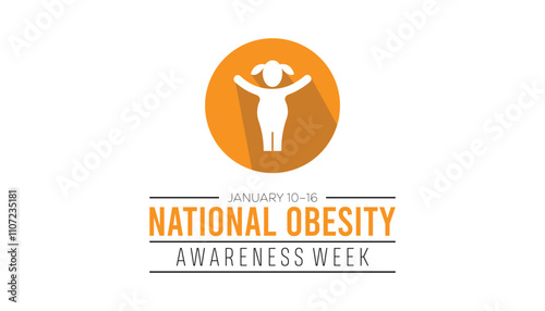 National Obesity Awareness Week observed each year during January. Healthcare Medical Awareness concept. Vector template for banner, greeting card, poster with background.