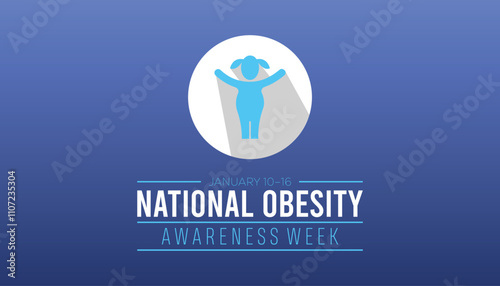 National Obesity Awareness Week observed each year during January. Healthcare Medical Awareness concept. Vector template for banner, greeting card, poster with background.