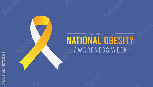 National Obesity Awareness Week observed each year during January. Healthcare Medical Awareness concept. Vector template for banner, greeting card, poster with background.