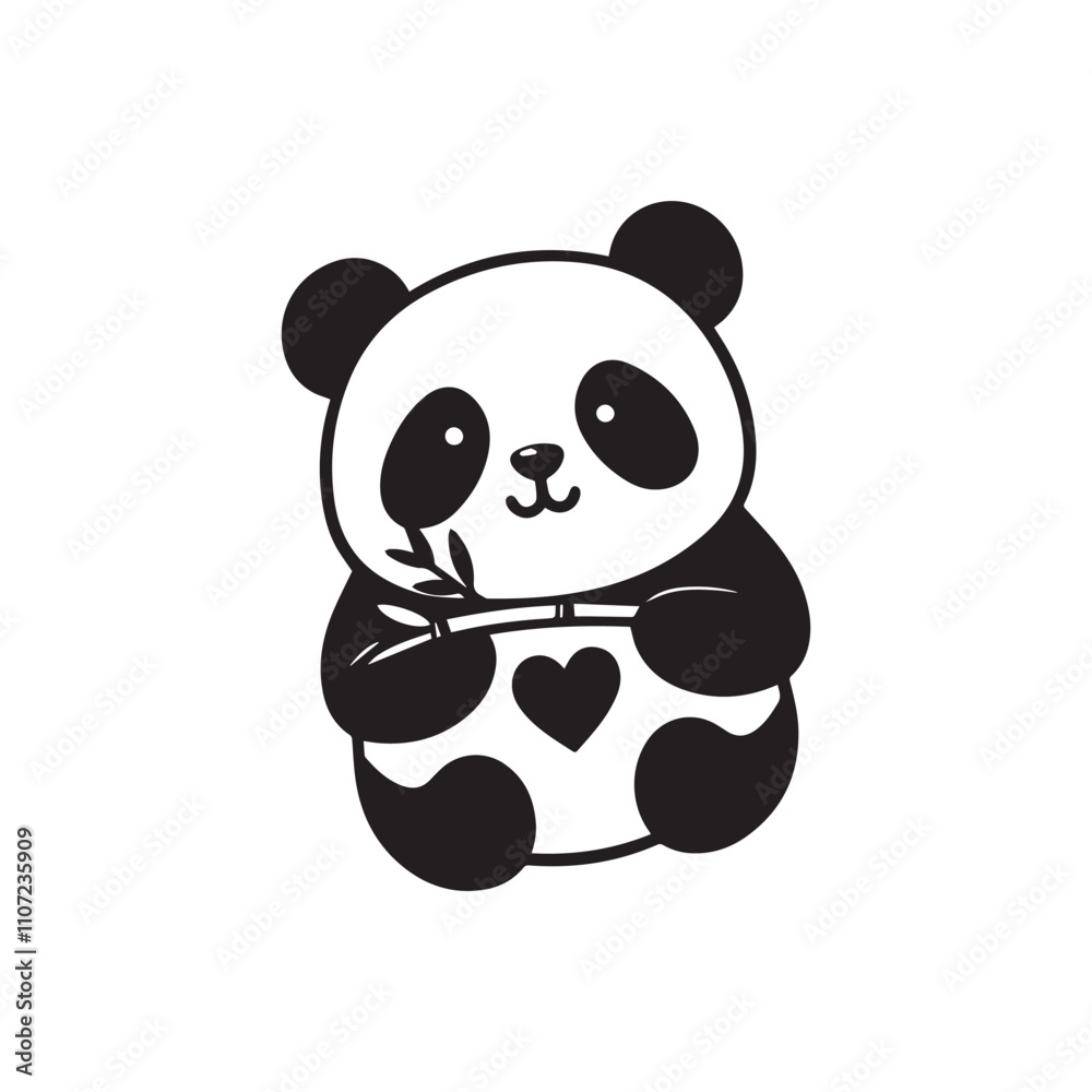 Panda Bear vector icon symbol design art illustration. Panda Bear vector icon symbol design art illustration.