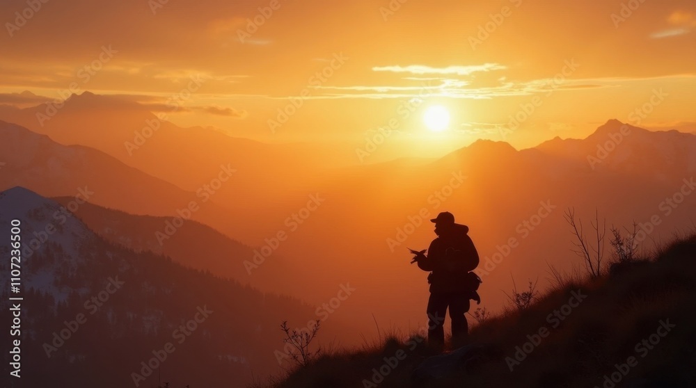 Majestic Altai Mountains Sunrise with Eagle Majestic Altai Mountains Sunrise with Eagle
