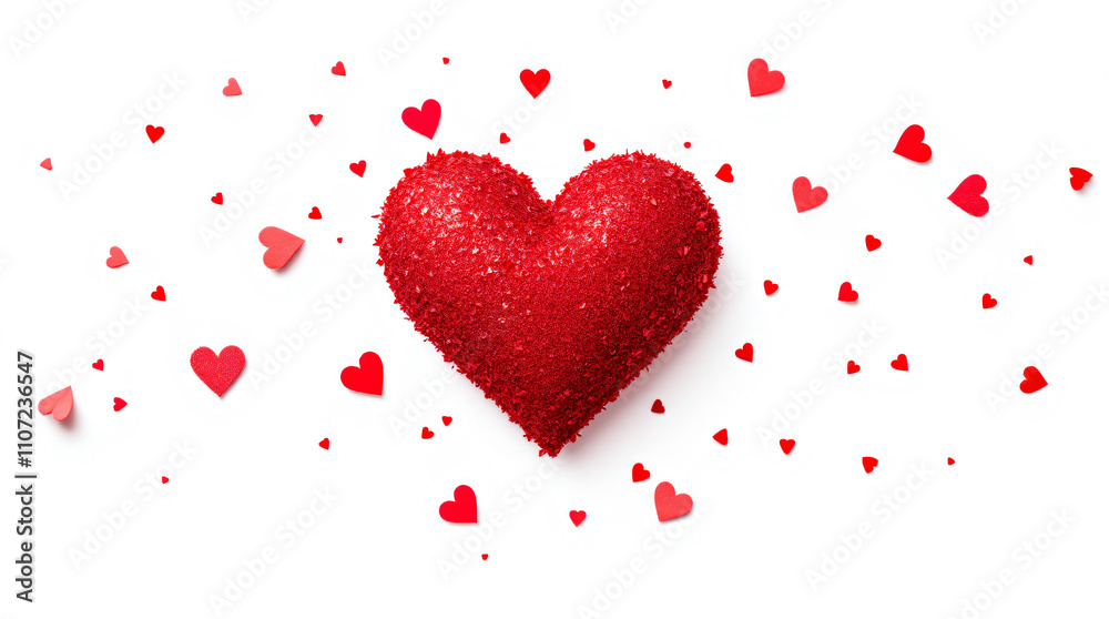 Minimalist Red Heart Design on White Background Minimalist Red Heart Design on White Background