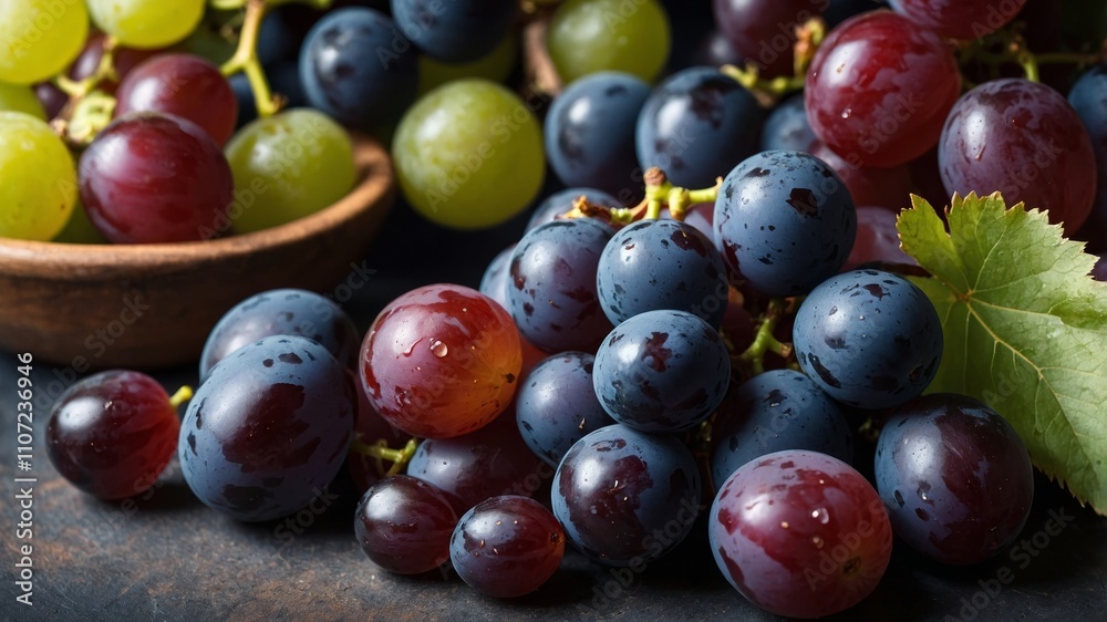 custom made wallpaper toronto digitalFresh grapes arranged on a modern new background