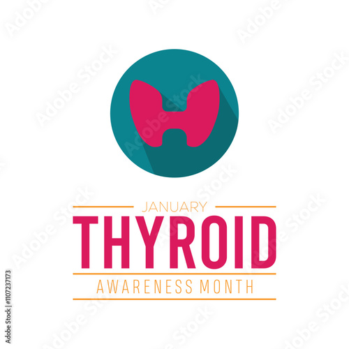 Thyroid Awareness Month observed each year during January. Healthcare Medical Awareness concept. Vector template for banner, greeting card, poster with background.