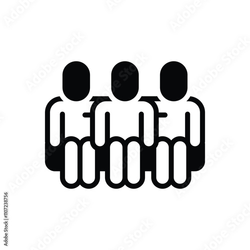 Black solid icon for friend circle