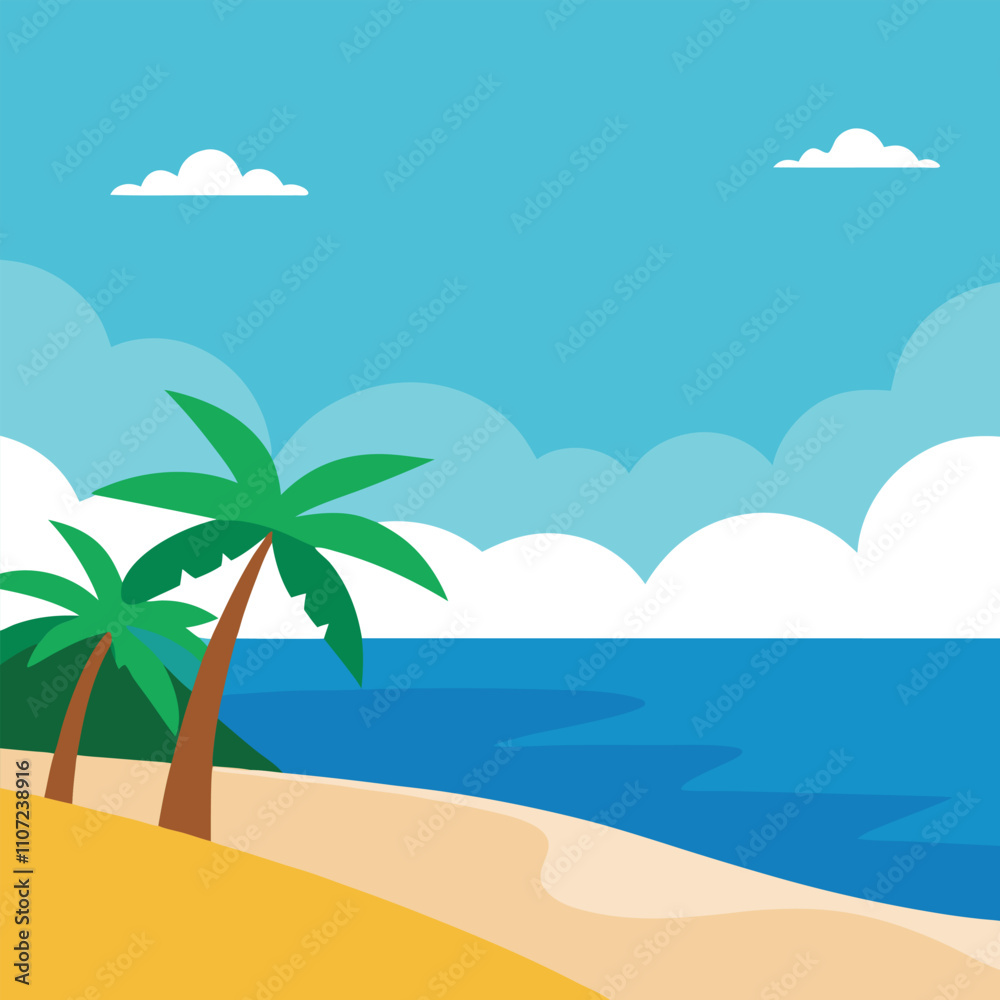 Obraz premium Stunning Beach Background for Digital Projects and Creative work