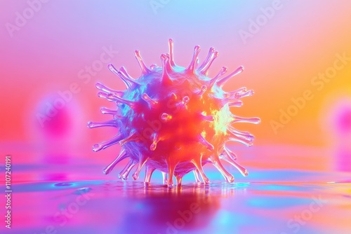 Herpes Virus: Epstein-Barr Virus (EBV) Infectious Mononucleosis 3D Illustration photo