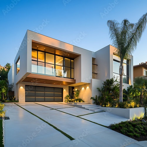 Two-level luxury home with a spacious garage and concrete driveway. - Image #2 @PrideWalaBrother photo