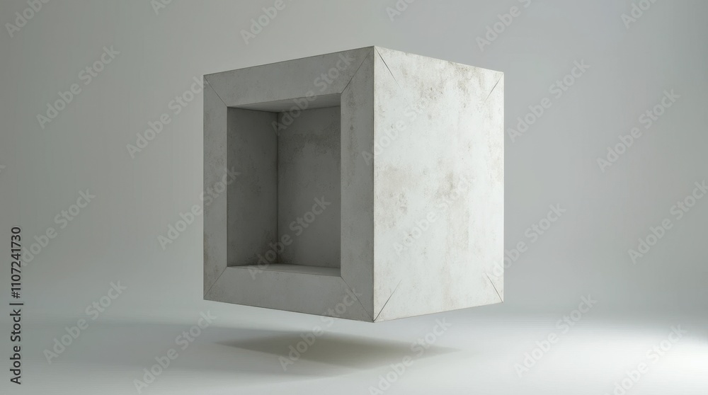 Suspended Concrete Cube Sculpture Suspended Concrete Cube Sculpture