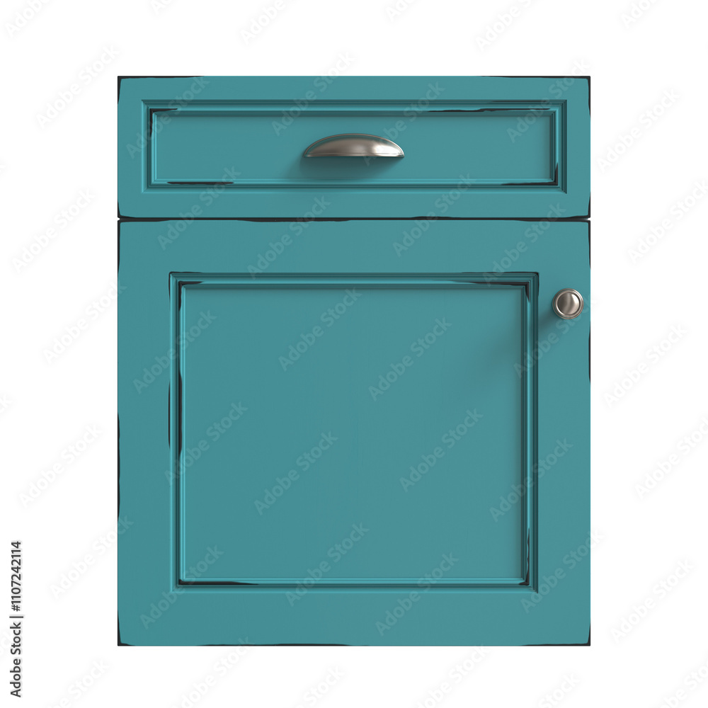3d render of aged blue kitchen facade, doors for kitchen cabinets 3D rendering, front view 3d render of aged blue kitchen facade, doors for kitchen cabinets 3D rendering, front view