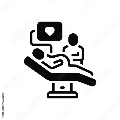 Black solid icon for pregnant