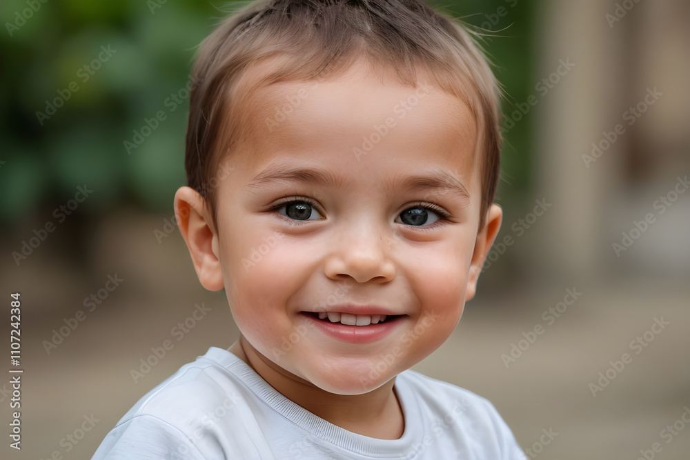 Portrait of smiling caucasian child showing happiness and joy Portrait of smiling caucasian child showing happiness and joy