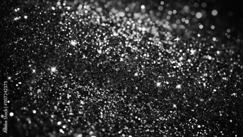 Glittery abstract black and white christmas background