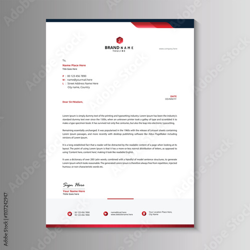Business style letterhead design