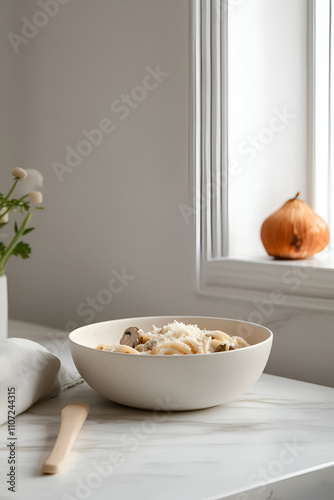 Wallpaper Mural Creamy Mushroom Alfredo Tagliatelle, mushroom Alfredo pasta photography, creamy pasta recipes inspiration Torontodigital.ca