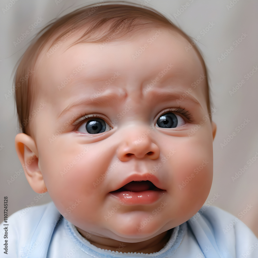 Portrait of surprised caucasian baby showing emotion Portrait of surprised caucasian baby showing emotion