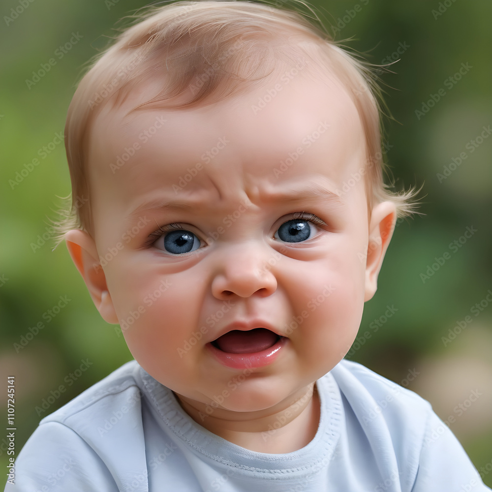 Baby making confused face with furrowed brow Baby making confused face with furrowed brow