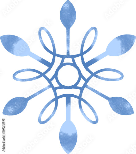 watercolor illustration of snowflake