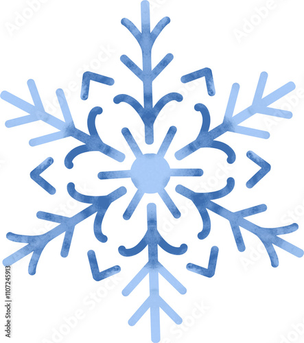 watercolor illustration of snowflake