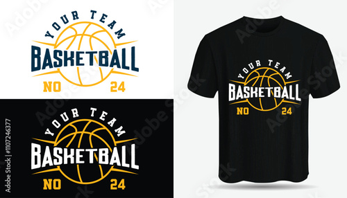 Basketball Sports t-shirt design. Basketball typography, t-shirt graphics, Basketball T shirt design vector illustration.