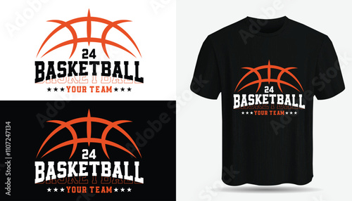 Basketball Sports t-shirt design. Basketball typography, t-shirt graphics, Basketball T shirt design vector illustration.