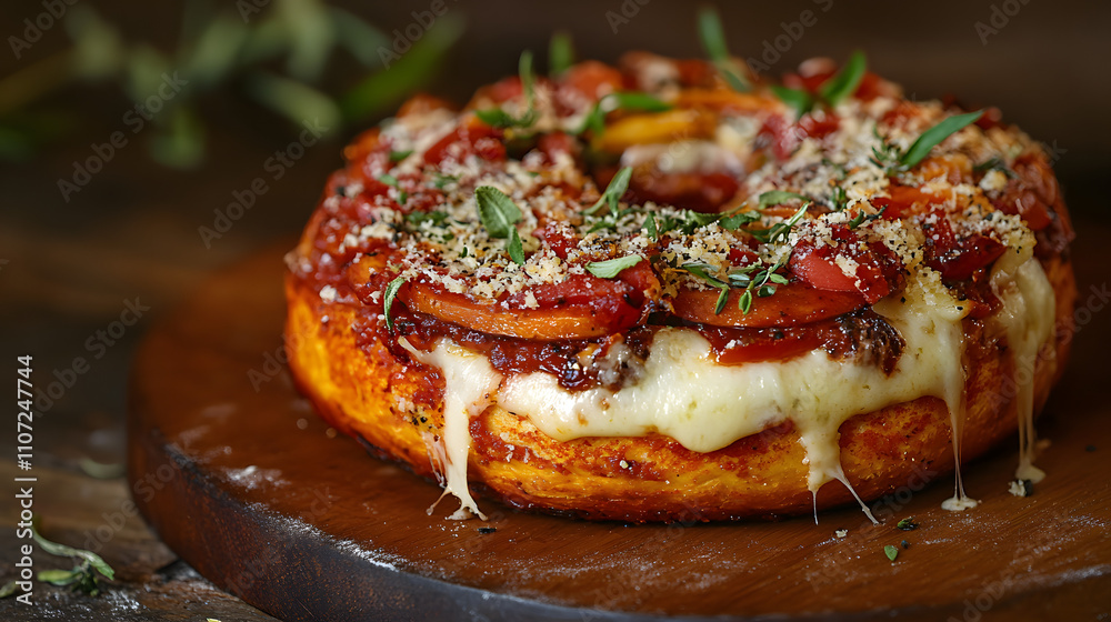 Unique Mashup Pizza Bagel - A Flavorful Blend of Pizza Sauce and Cheese on a Soft Bagel, Baked to Perfection Unique Mashup Pizza Bagel - A Flavorful Blend of Pizza Sauce and Cheese on a Soft Bagel, Baked to Perfection