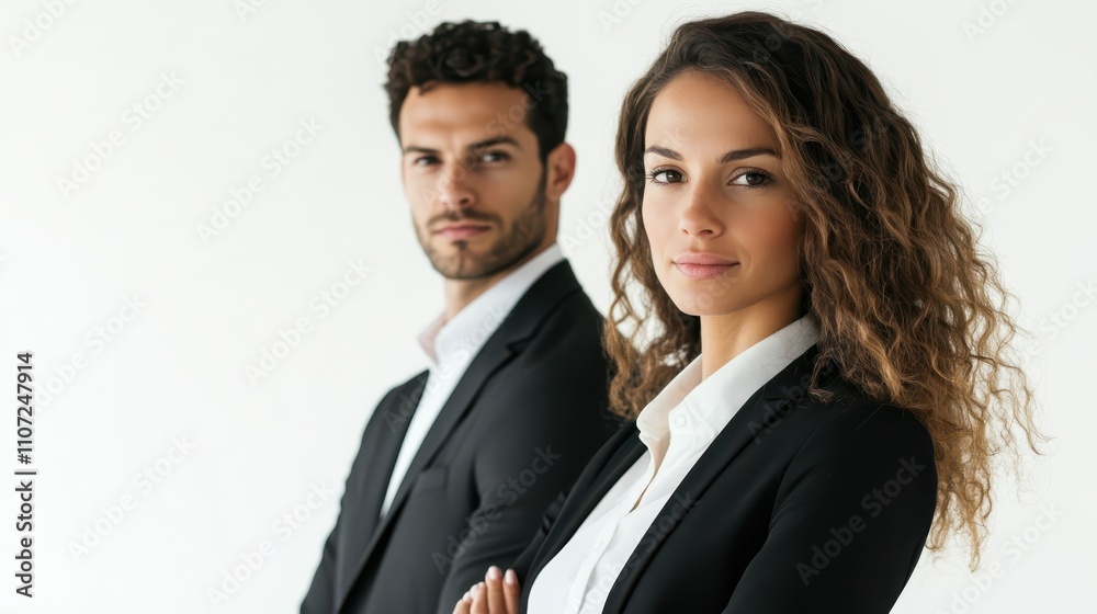 Professional couple, white isolate background Professional couple, white isolate background