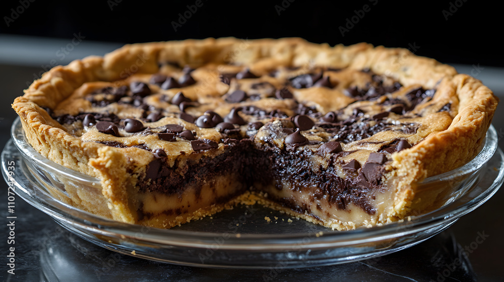 Mashup Chocolate Chip Cookie Pie û An Extravagant Dessert Merging Cookie and Pie Textures, Filled with Rich Chocolate