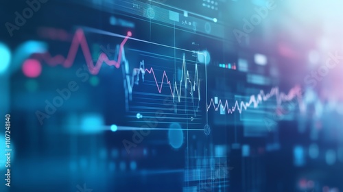 An abstract representation of healthcare data analytics with interconnected graphs and charts, macro shot, Futuristic style