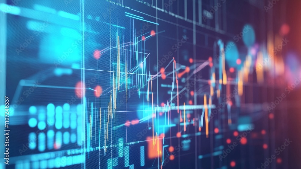 An abstract representation of healthcare data analytics with interconnected graphs and charts, macro shot, Futuristic style An abstract representation of healthcare data analytics with interconnected graphs and charts, macro shot, Futuristic style
