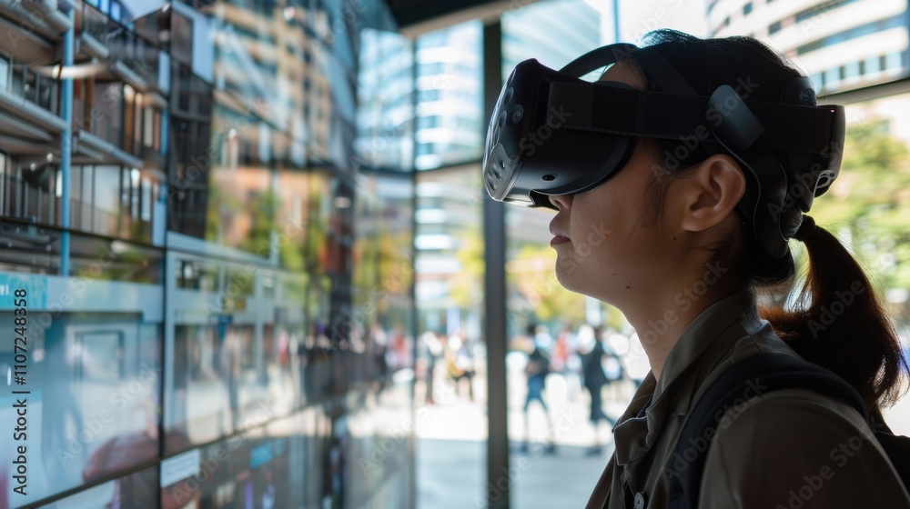 Detail shot of the kiosks virtual reality headset allowing users to experience a 360degree view of the future building. Detail shot of the kiosks virtual reality headset allowing users to experience a 360degree view of the future building.