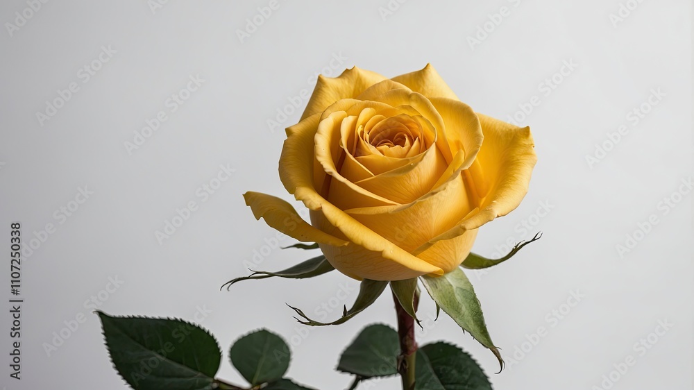 Yellow Rose isolated on white background 