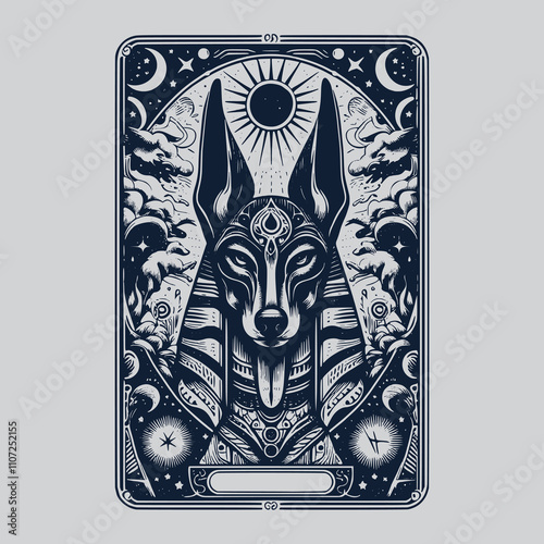 anubis ouija playing card tattoo for collectors