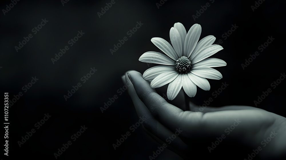 Emotional Exhaustion: The Symbol of a Wilting Flower Cradled in a Hand Capturing Fragility and Emotion Emotional Exhaustion: The Symbol of a Wilting Flower Cradled in a Hand Capturing Fragility and Emotion