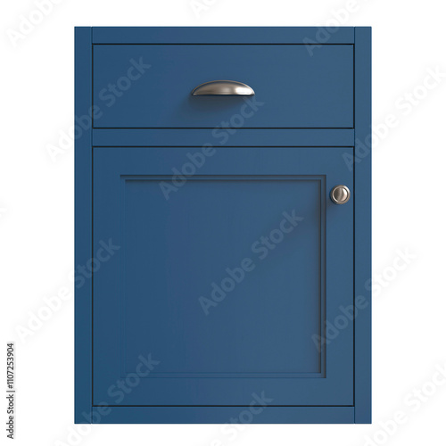 3d render of blue kitchen facade, doors for kitchen cabinets 3D rendering, front view