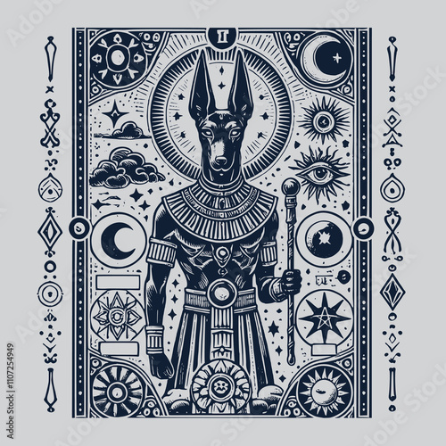 unique anubis ouija tarot playing card tattoo