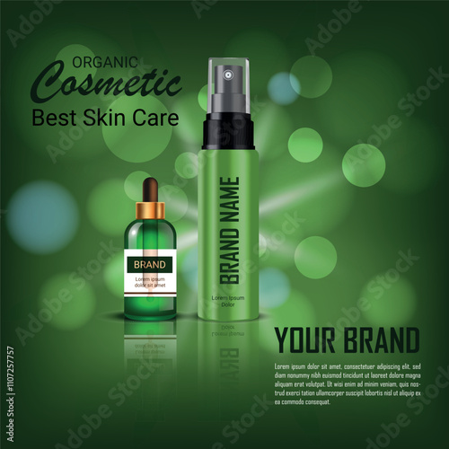 Realistic cosmetic beauty product mockup template.