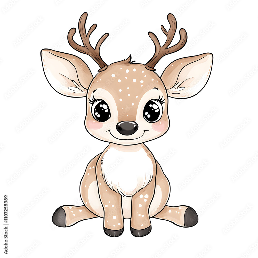 Fototapeta premium Cute reindeer isolated.