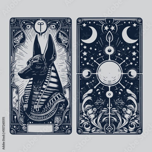 anubis ouija tarot playing card tattoo